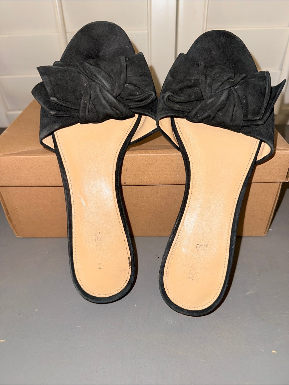 MICHAEL Michael Kors Black Bow Slide Mules